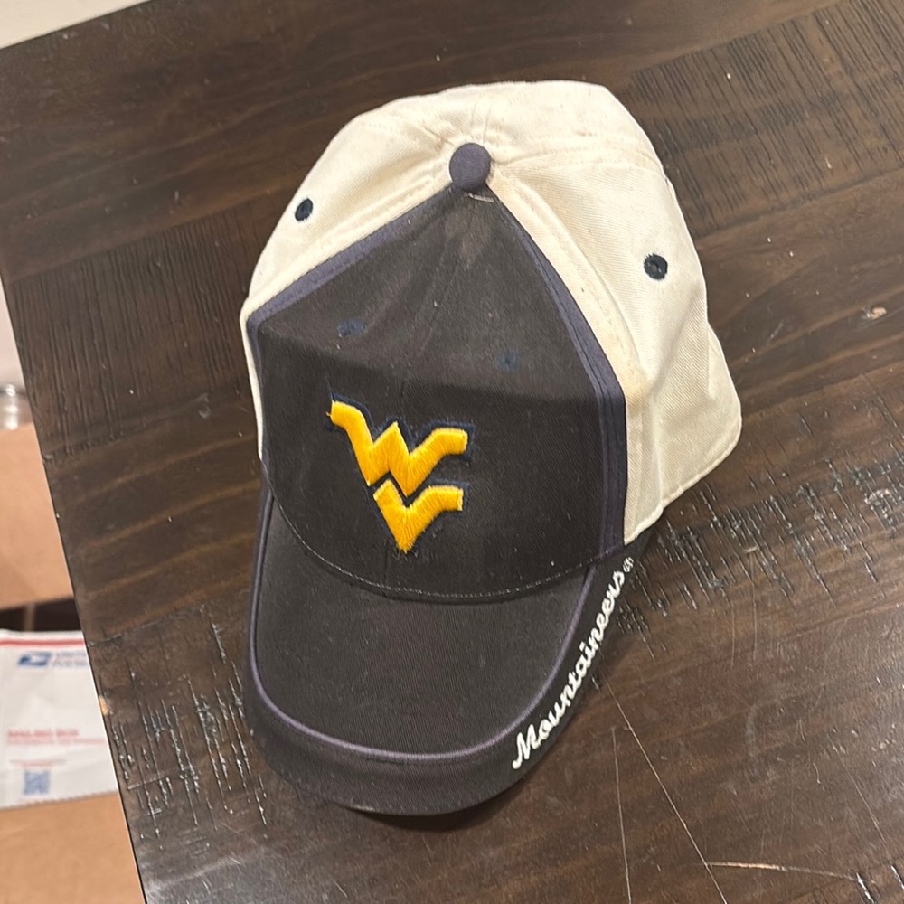 WVU Black and Cream Cap with Yellow Logo